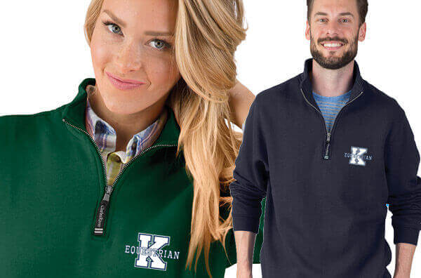 Equestrian Embroidered Apparel by Charles River Apparel - Quarter Zip Sweatshirt
