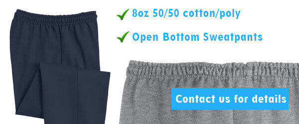 8oz open bottom sweatpants