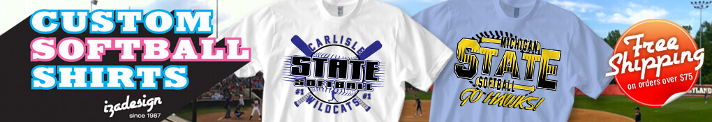 IZA Design Custom Softball T-Shirt Designs