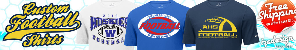 IZA Design Custom Football T-Shirt Designs