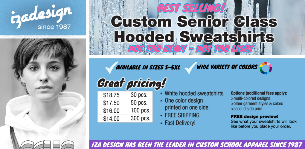 IZA Design Custom Shirts - Cool Senior Sweatshirts and Hoodies
