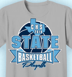 Basketball T Shirt Design - Huge State Basketball - cool-807h1