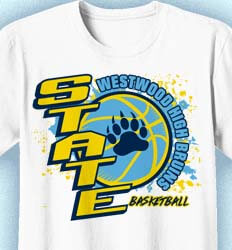Basketball T Shirt Design - State Ball Splatter - cool-787s2