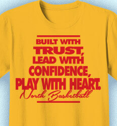 Basketball T Shirt Design - Built With Trust Slogan - idea-138b1