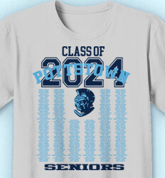 Senior Class T Shirt Design - Retro List - idea-466r3