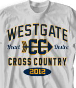 Cross Country T Shirt - Collegiate Heater desn-353c3