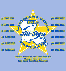 Custom Softball Roster Shirt Designs - All Star Roster - cool-906a1