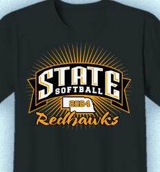 Custom Softball Shirts - State Softball Banner - cool-889s3