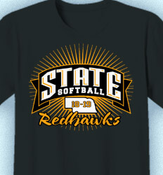Custom Softball Shirts - State Softball Banner - cool-889s1