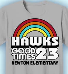 Elementary School T Shirt - Retro Rainbow - idea-288r5