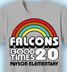 Elementary School T Shirt - Retro Rainbow - idea-288r1