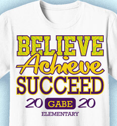 Elementary Teacher Shirts - Believe Achieve Success - idea-23b1