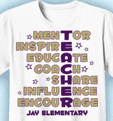 Elementary Teacher Shirts - Teacher Words - idea-290t1