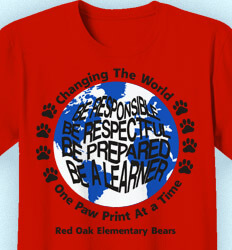 Elementary School Shirts - Paw World - desn-217p3
