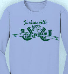 Equestrian Long Sleeve Shirt Designs - Traditional Horse Logo - idea-128t1