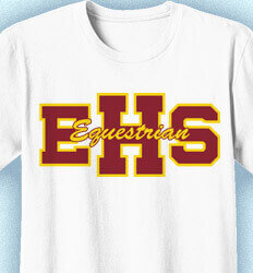 Equestrian T Shirt Designs - Athletic Letters - desn-264c9