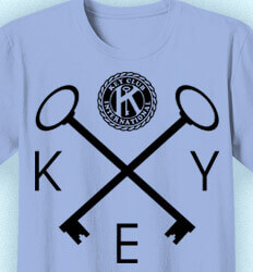 Key Club T-Shirt Designs - Crossed Keys - cool-317c1