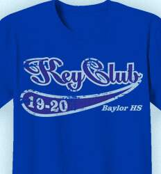 Key Club T-Shirt Designs - Retro Script - clas-534b1