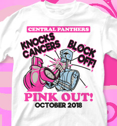 Pink Out Shirt Designs - Knocks Out Cancer - cool-714k1