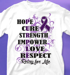 Relay for Life Shirt Designs - Cares Ribbon cool-134c2