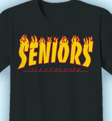 Senior Class T Shirt Design - Senior Class Flames - idea-371s4