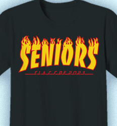 Senior Class T Shirt Design - Senior Class Flames - idea-371s1