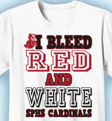 Shirts for Schools - Bleed Red and White - color-136b1
