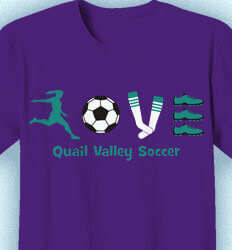 Soccer Shirt Designs - Love Soccer Symbols - cool-356l1