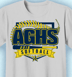 Softball Shirt Designs - Crest League - cool-876c1