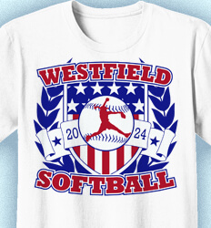 Softball T-Shirt Design - Salute Shield - cool-98s4