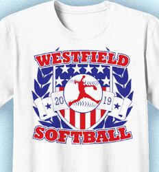 Softball T-Shirt Design - Salute Shield - cool-98s3