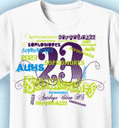 Sophomore Class Shirts - Words - clas-956h9