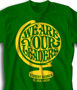 Student Council Shirt Design - Leader Globe desn-914l2