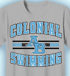 Swimming T-Shirt Designs - Collegiate Lane Stripe - cool-925c1