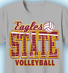 Volleyball Shirt Designs - State Net - idea-197s1