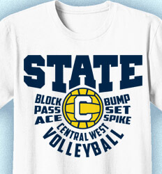 Volleyball T-Shirt Designs - Our State-Ment - idea-214o1