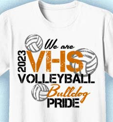 Volleyball T-Shirt Designs - Volley Stencil Logo - idea-210v4
