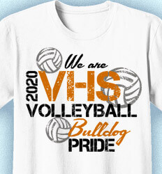 Volleyball T-Shirt Designs - Volley Stencil Logo - idea-210v1