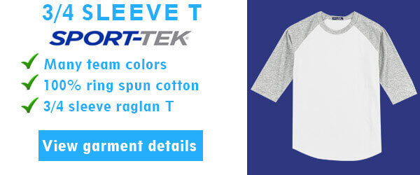3/4 sleeve baseball raglan t by Sport-Tek