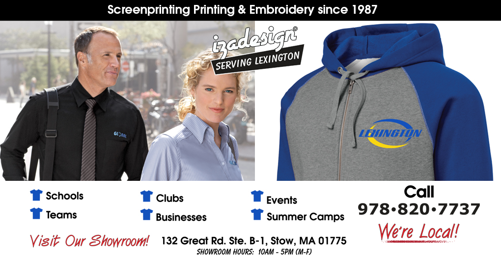 Custom Screen Printing and Embroidery for Businesses and Athletic Teams, Lexington MA