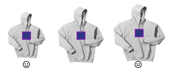 Your smallest hoodie will determine your design size